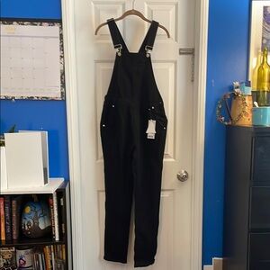 Black Denim Overalls